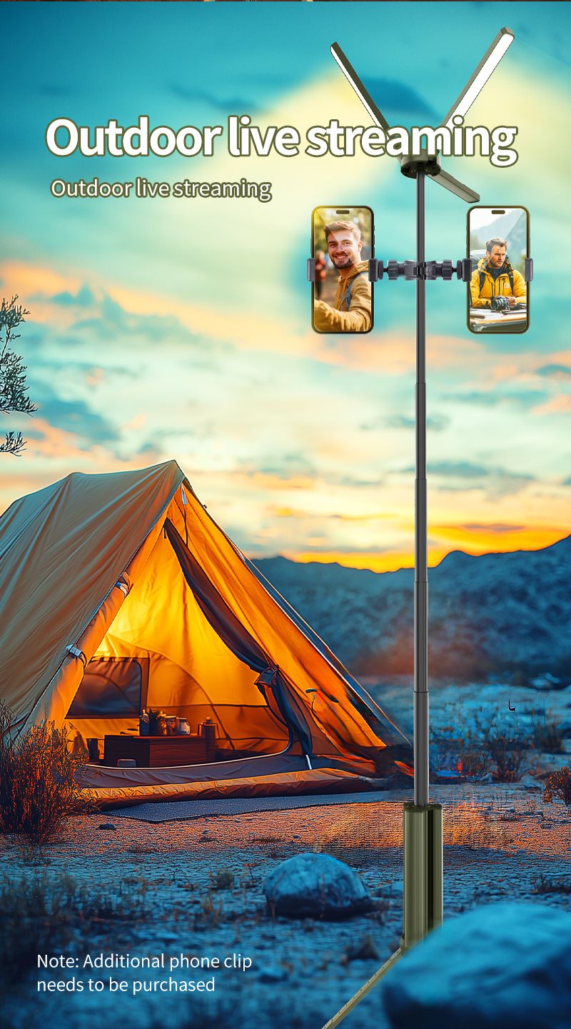 15600mAh Telescopic Camping Light Backpack-Friendly Design Compact Collapsible Tripod For Various Lighting Ranges