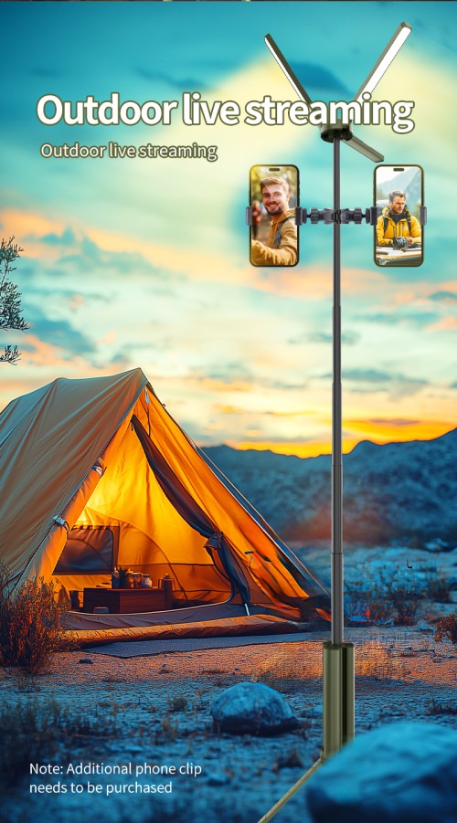 15600mAh Telescopic Camping Light Backpack-Friendly Design Compact Collapsible Tripod For Various Lighting Ranges