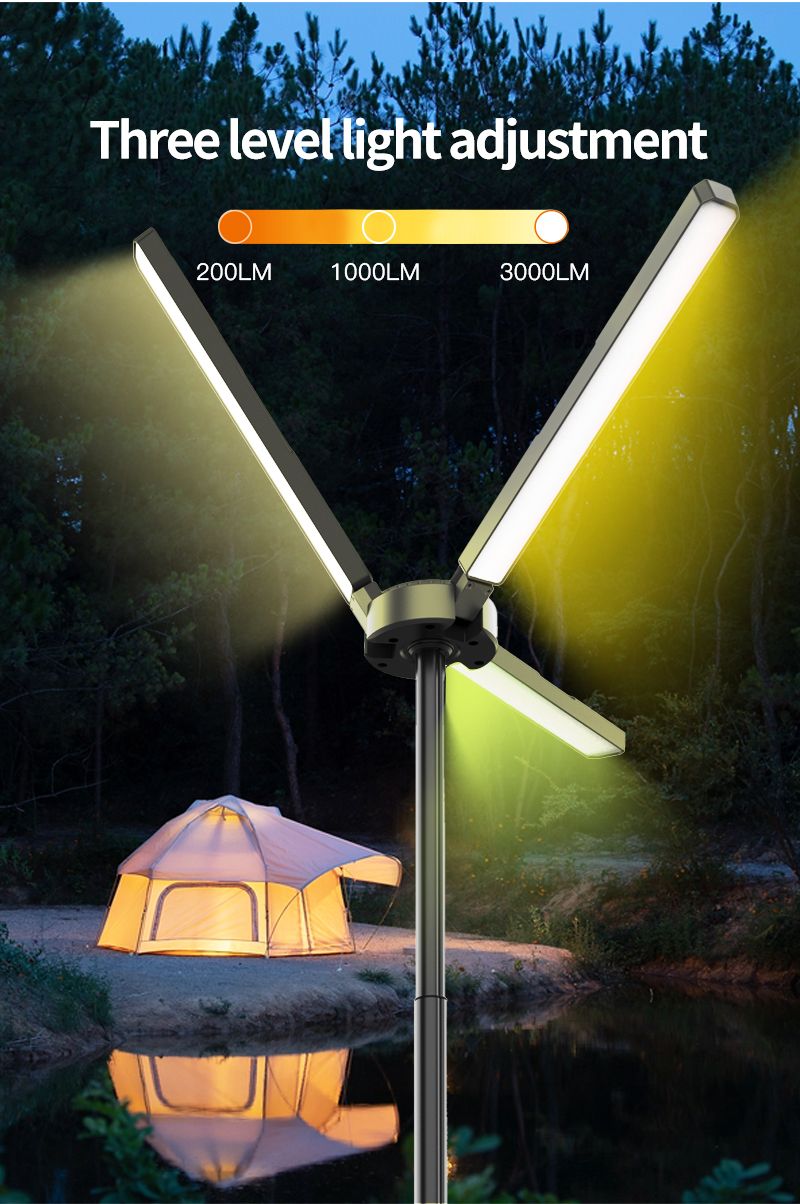 15600mAh Telescopic Camping Light Backpack-Friendly Design Compact Collapsible Tripod For Various Lighting Ranges