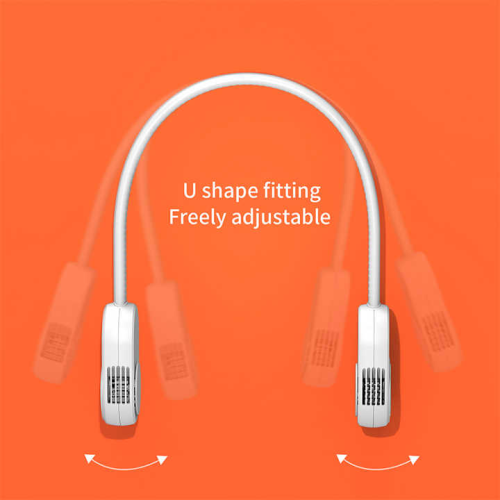 Manufacturer USB Hands Free ABS Plastic 1400mAh Bladeless Hanging Neck Fans